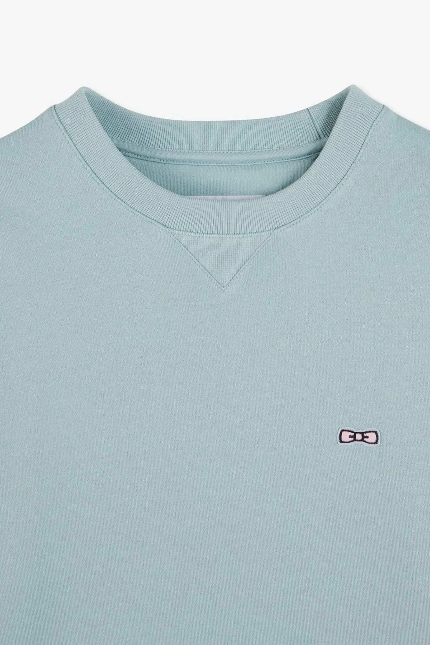 Sweatshirt A Col Rond En Molleton Vert Embleme Noeud Papillon