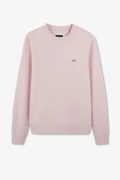 Sweatshirt A Col Rond En Molleton Rose Embleme Noeud Papillon