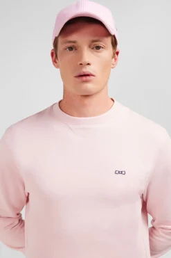 Sweatshirt A Col Rond En Molleton Rose Embleme Noeud Papillon