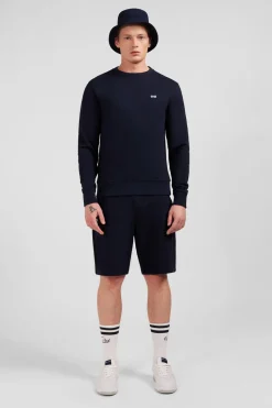 Sweatshirt A Col Rond En Molleton Marine Embleme Noeud Papillon
