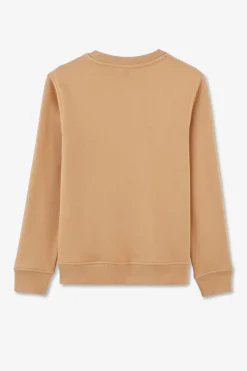 Sweatshirt Col Rond French Flair Beige En Molleton Coton