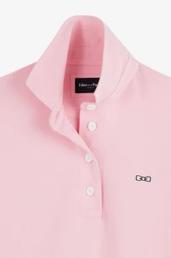 Sweatshirt Rose Col Polo En Coton
