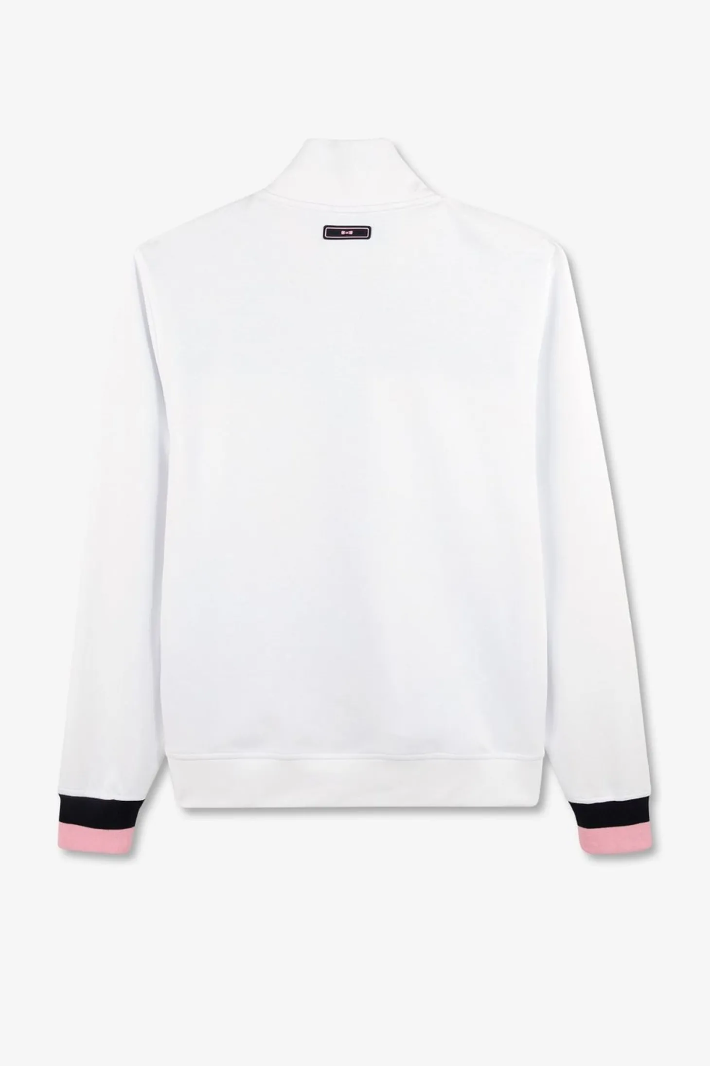 Sweatshirt Zippe En Coton Melange Blanc Inserts Matelasses