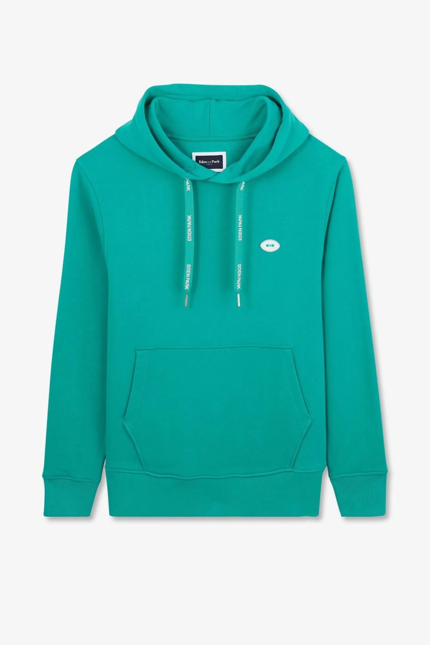 Sweat Vert Uni A Capuche