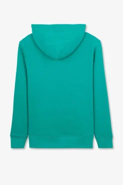 Sweat Vert Uni A Capuche