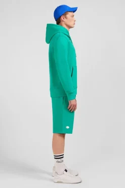 Sweat Vert Uni A Capuche