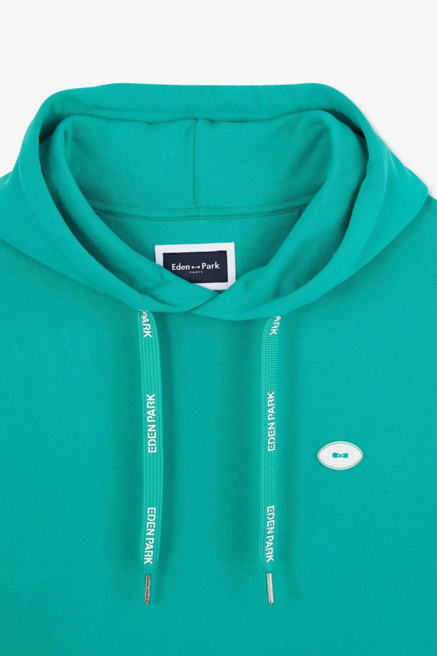 Sweat Vert Uni A Capuche
