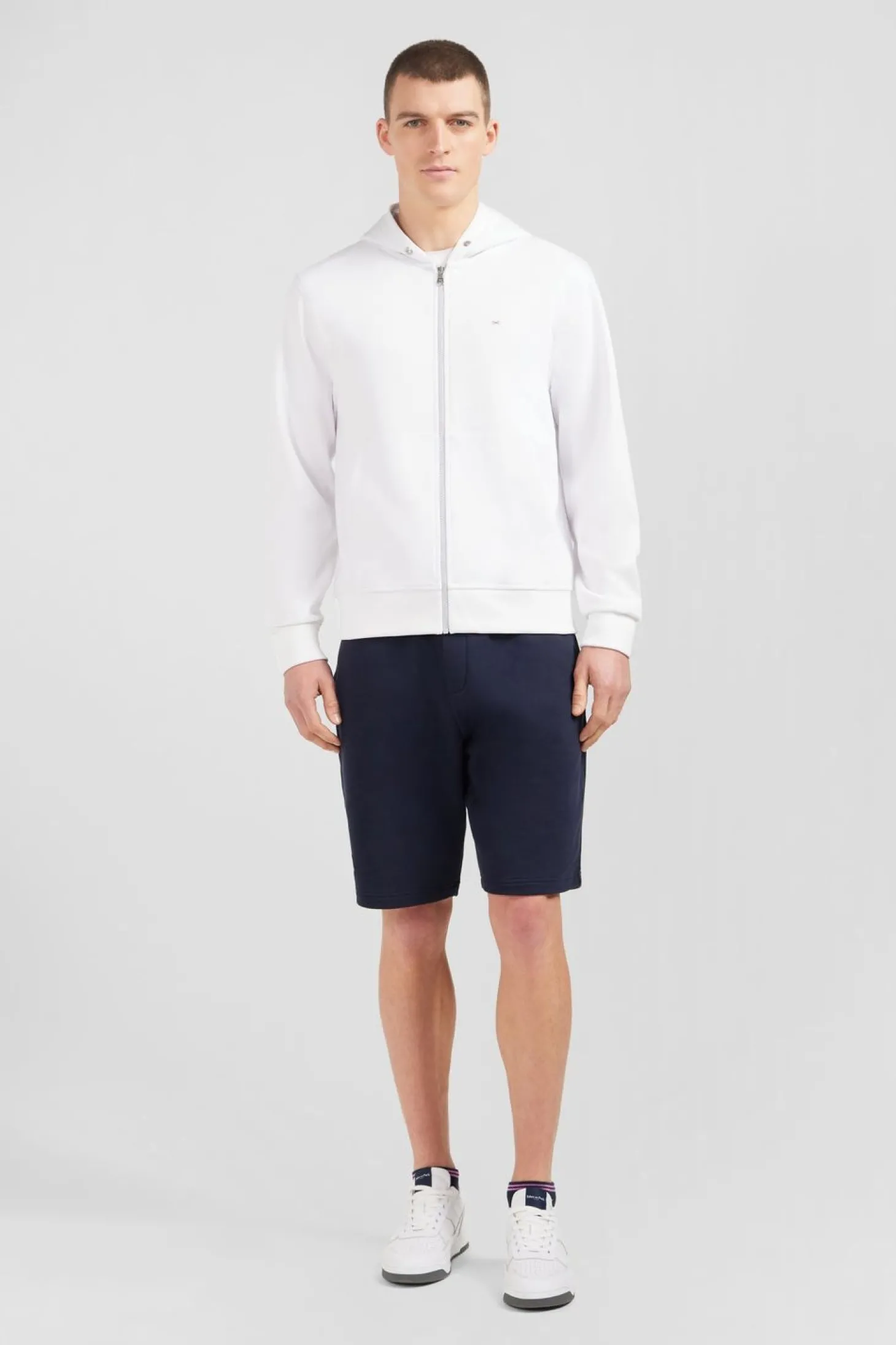 Sweat Zippe A Capuche Blanc