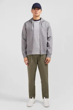 Sweat Zippe A Capuche Gris Fonce
