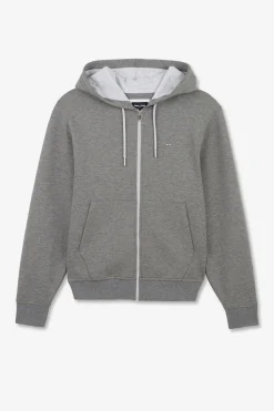 Sweat Zippe A Capuche Gris Fonce