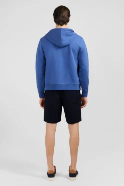Sweat Zippe Bleu A Capuche