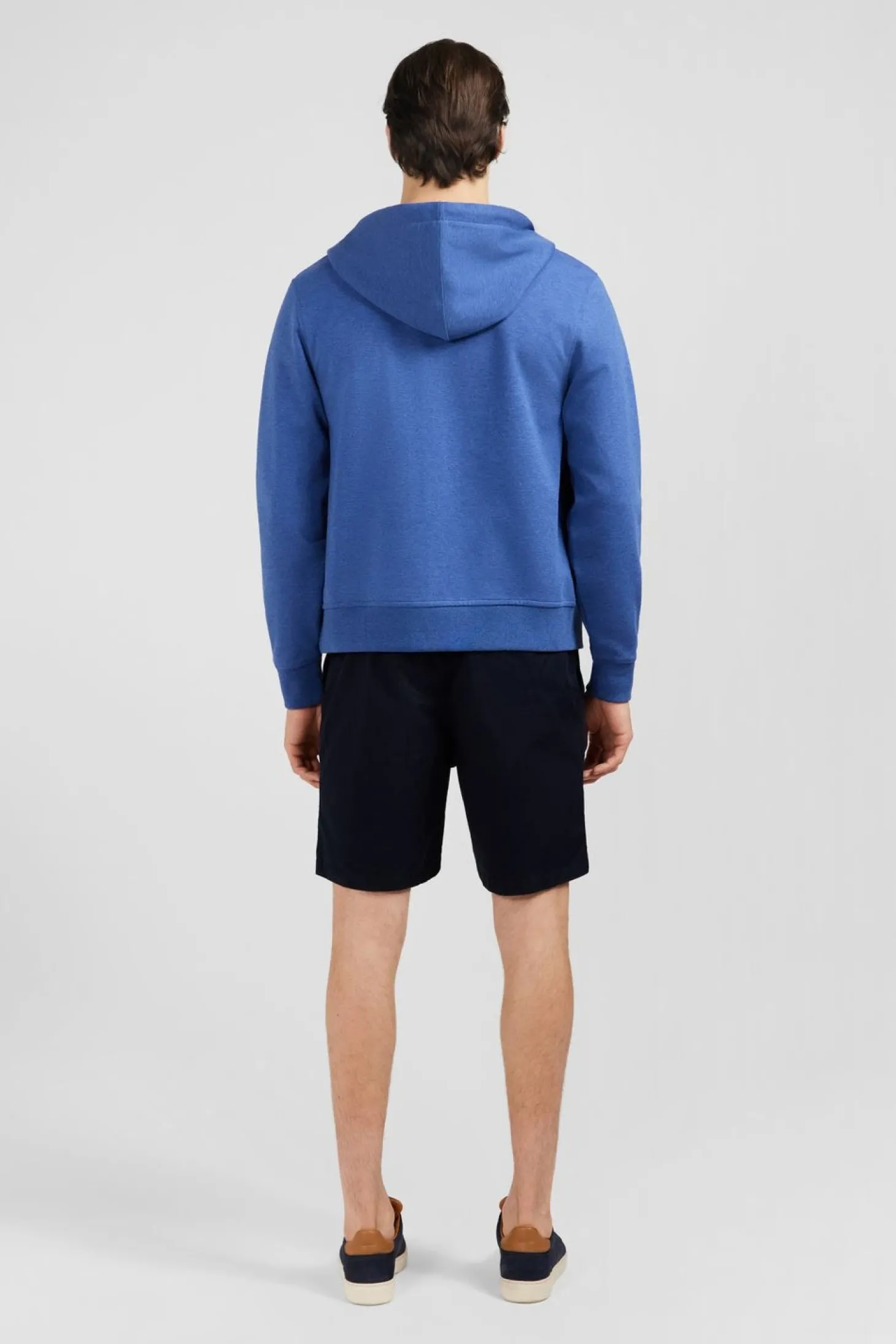 Sweat Zippe Bleu A Capuche