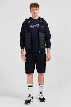 Sweat Zippe Bleu Marine A Capuche