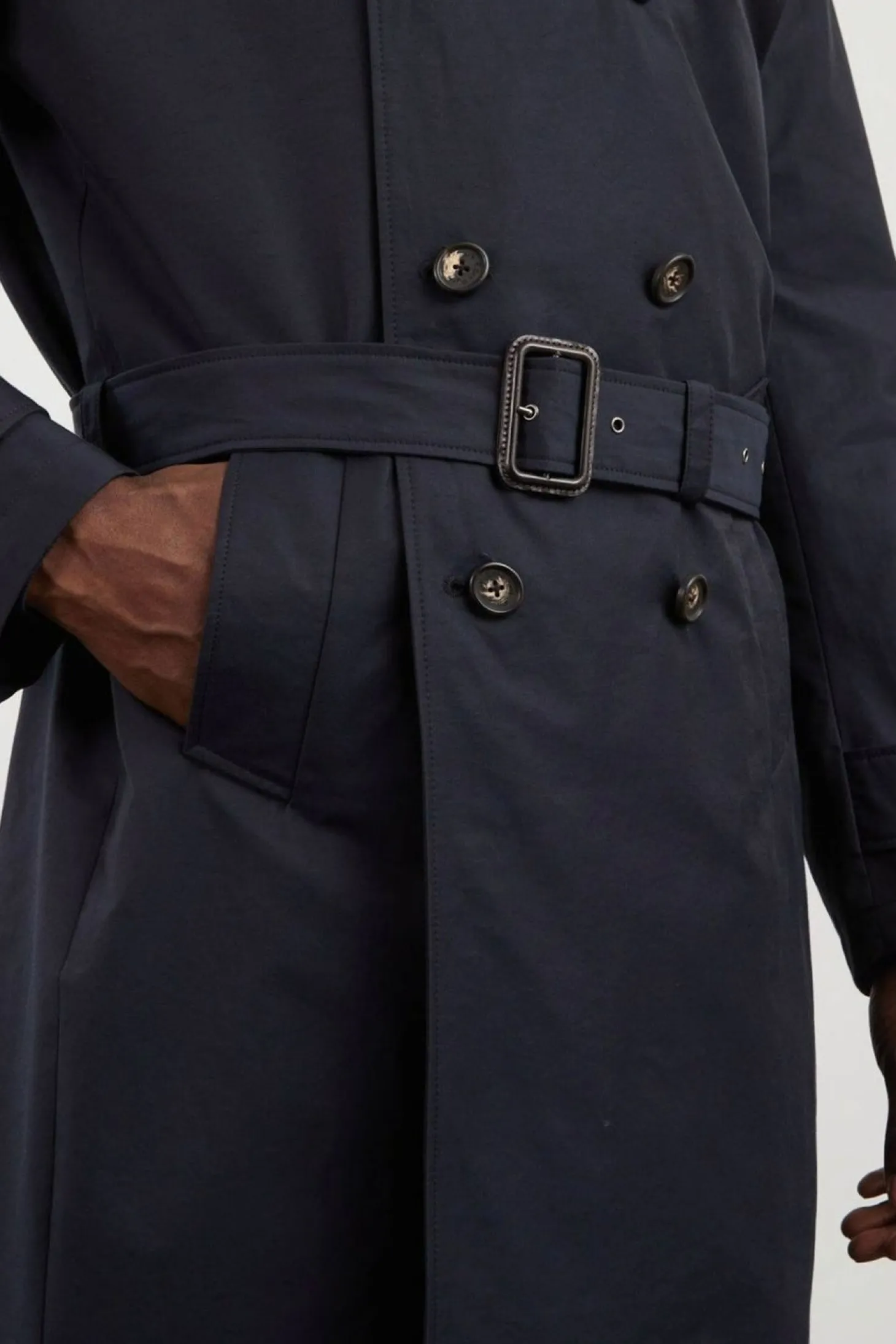 Trench Coat Deperlant Bleu Marine