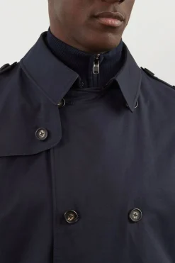 Trench Coat Deperlant Bleu Marine