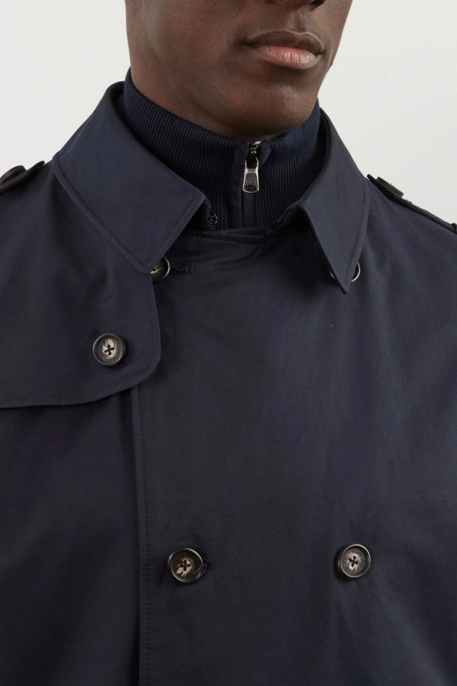 Trench Coat Deperlant Bleu Marine
