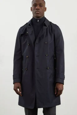 Trench Coat Deperlant Bleu Marine