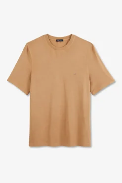 T-Shirt Beige Uni A Manches Courtes