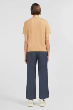 T-Shirt Beige Uni A Manches Courtes