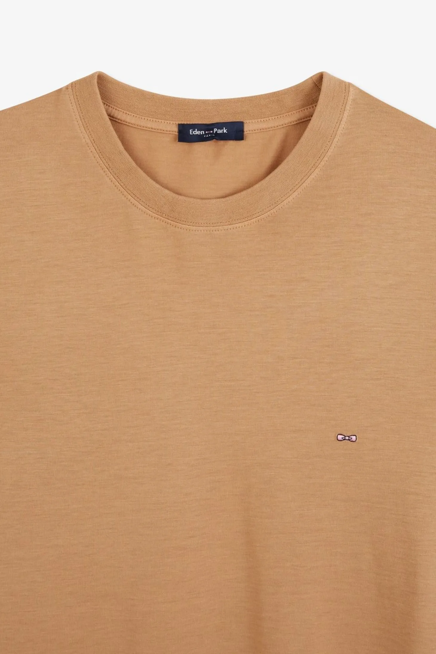 T-Shirt Beige Uni A Manches Courtes