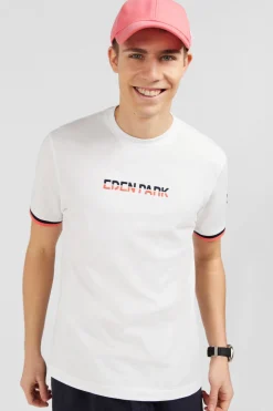 T-Shirt Blanc A Broderie Eden Park Bicolore