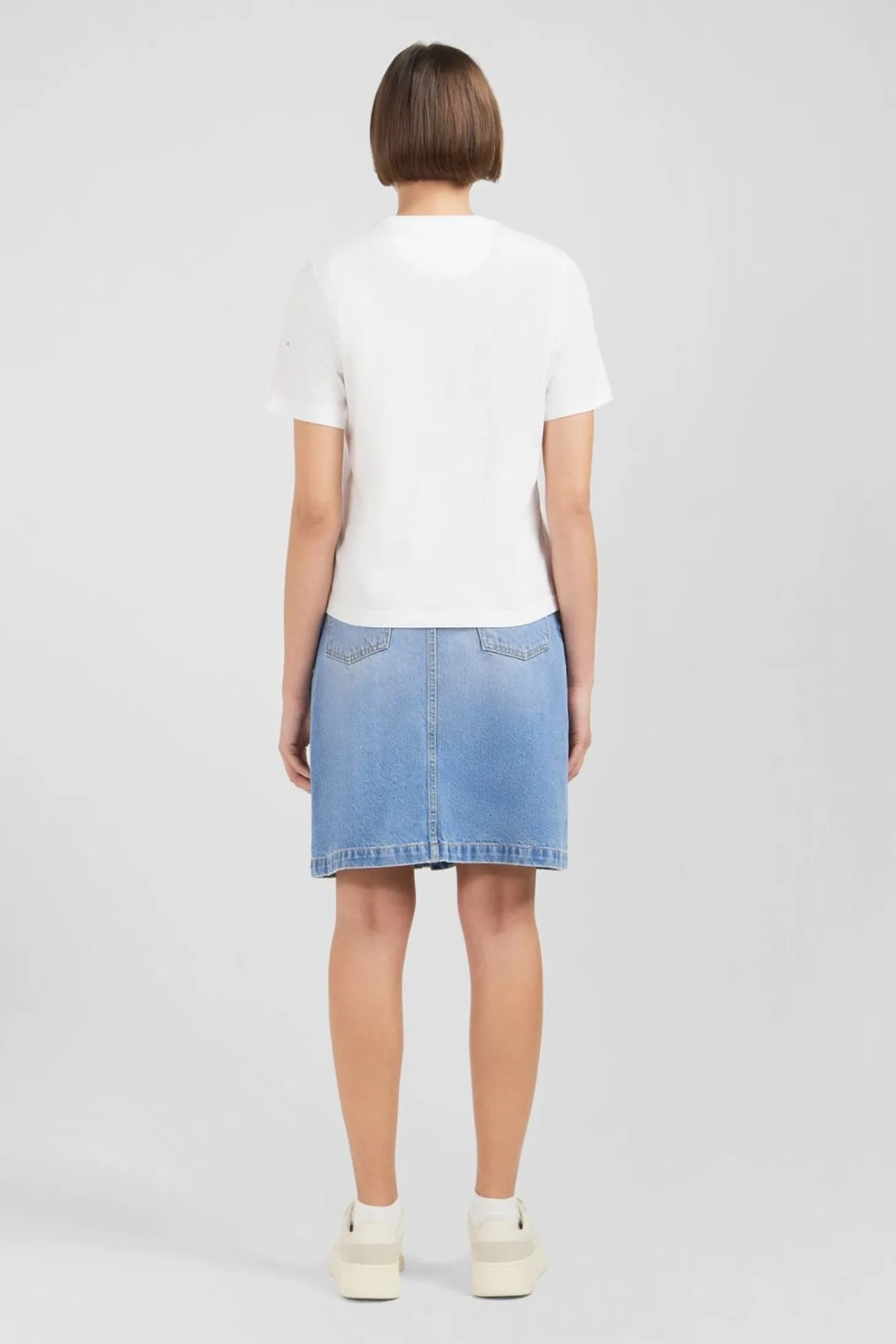 T-Shirt Blanc A Broderies Eden Park Fleuries
