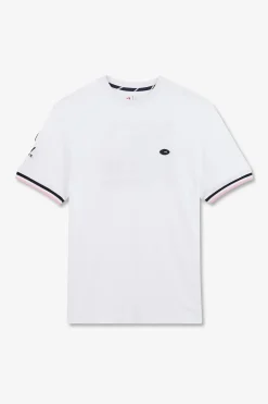 T-Shirt Blanc A Broderie Xv De France Au Dos