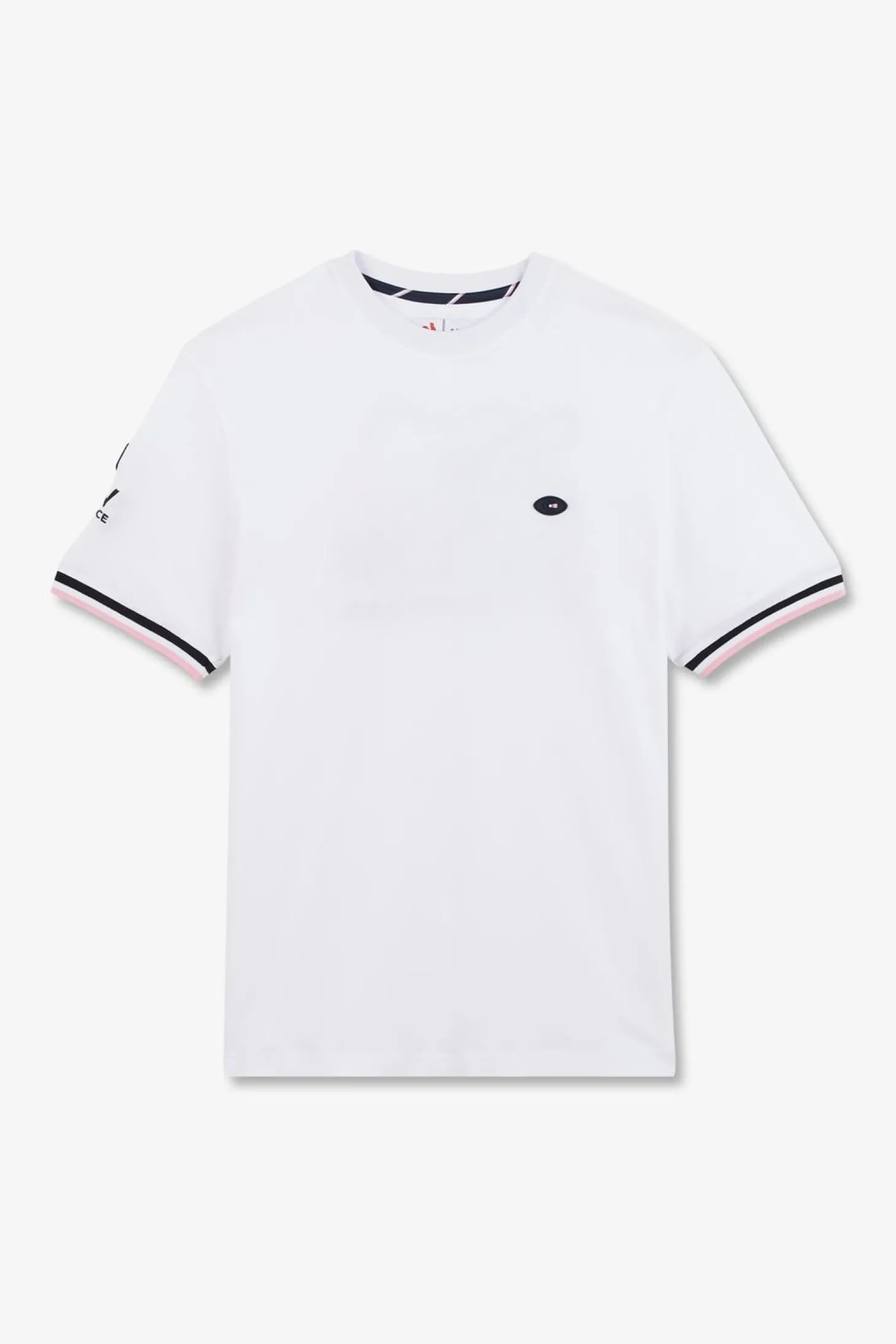 T-Shirt Blanc A Broderie Xv De France Au Dos