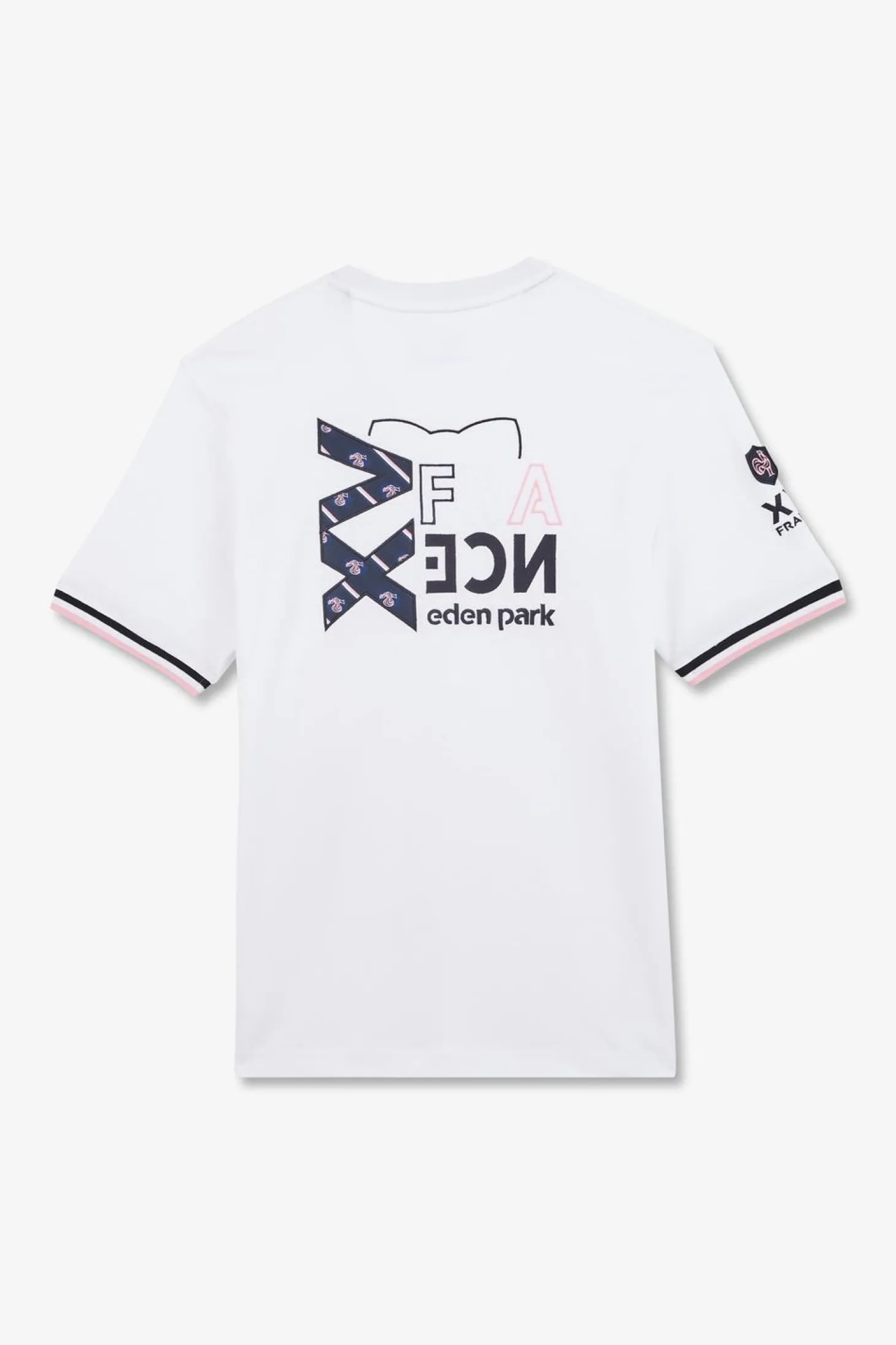 T-Shirt Blanc A Broderie Xv De France Au Dos