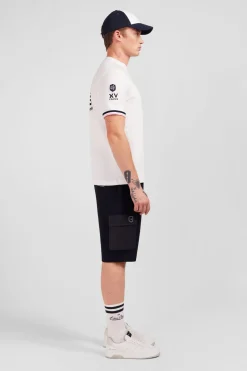 T-Shirt Blanc A Broderie Xv De France Au Dos