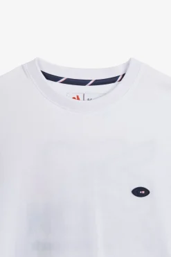 T-Shirt Blanc A Broderie Xv De France Au Dos