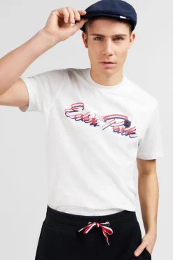 T-Shirt Blanc A Double Inscription Eden Park