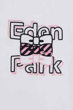T-Shirt Blanc Brode Eden Park