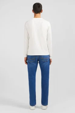 T-Shirt Blanc Col Rond A Manches Longues