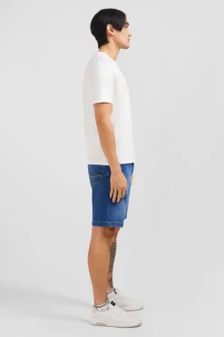 T-Shirt Blanc Col V A Manches Courtes