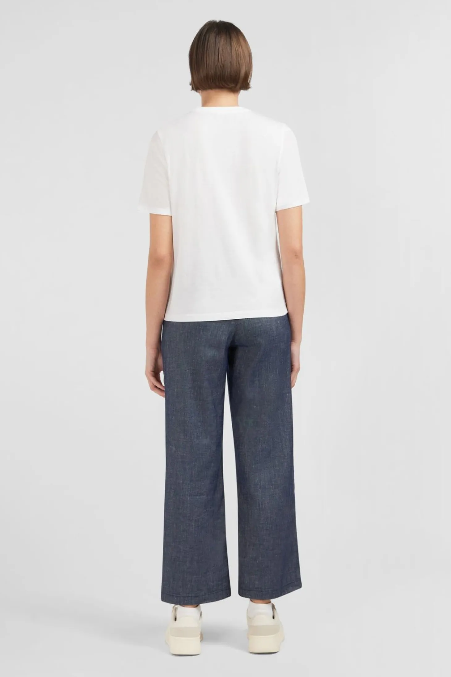T-Shirt Blanc Uni A Manches Courtes