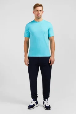 T-Shirt Bleu A Manches Courtes