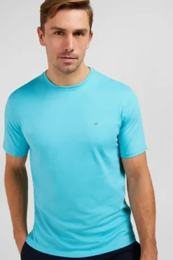 T-Shirt Bleu A Manches Courtes