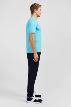 T-Shirt Bleu A Manches Courtes