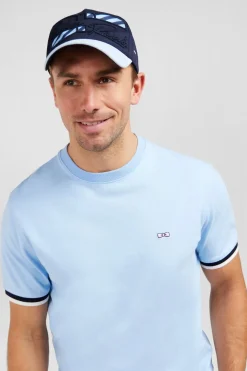 T-Shirt Bleu Brode Eden Park