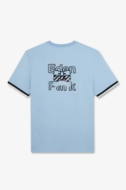 T-Shirt Bleu Brode Eden Park
