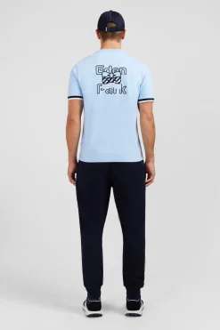 T-Shirt Bleu Brode Eden Park