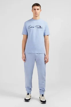 T-Shirt Bleu Clair A Double Inscription Eden Park