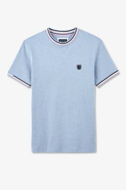T-Shirt Bleu Clair A Manches Courtes