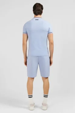T-Shirt Bleu Clair A Manches Courtes
