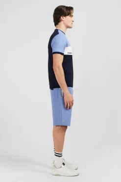 T-Shirt Bleu Colorblock A Manches Courtes