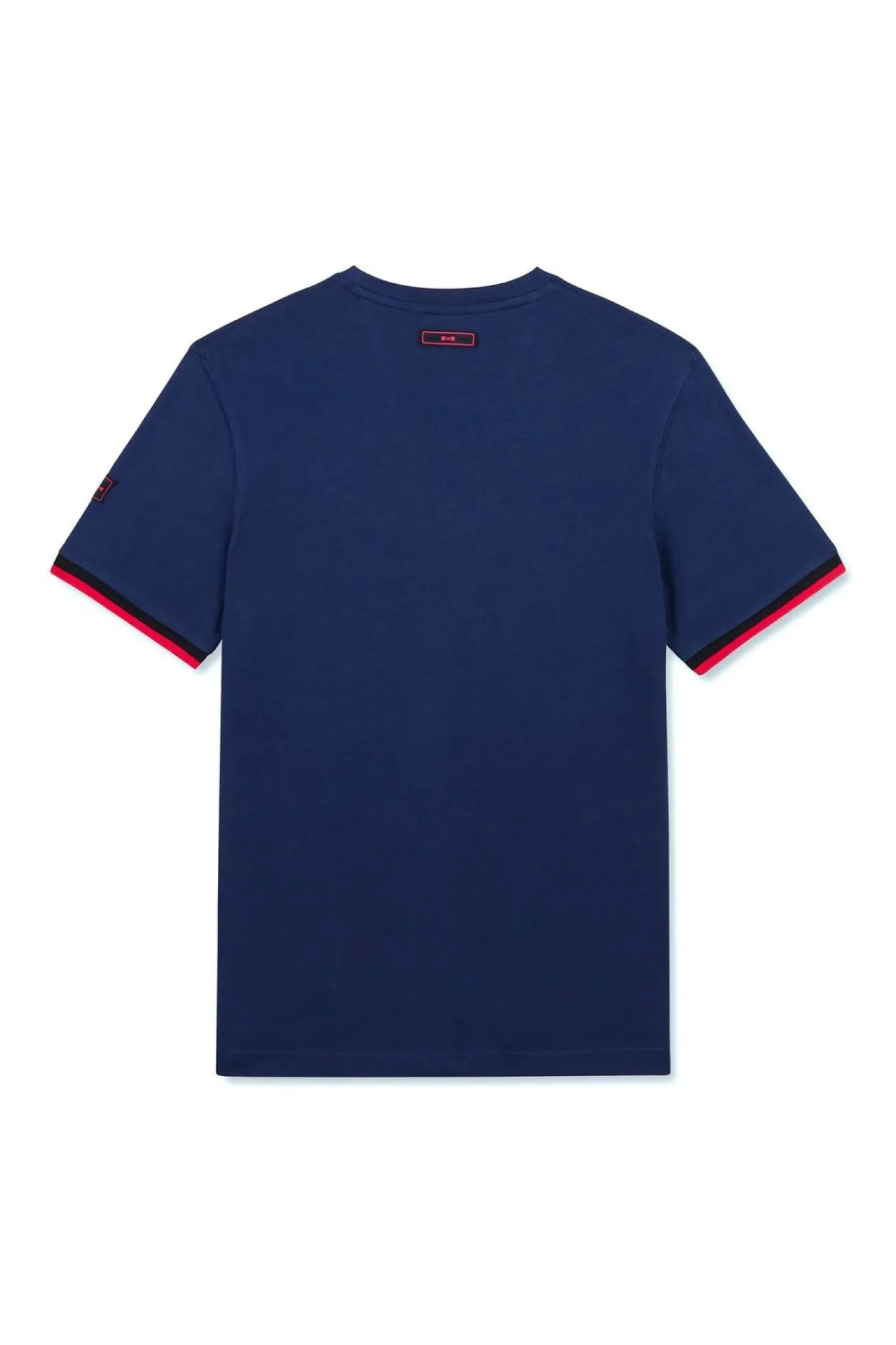 T-Shirt Bleu Fonce A Broderie Eden Park Bicolore