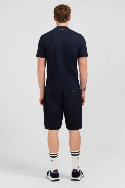 T-Shirt Bleu Fonce A Double Inscription Eden Park