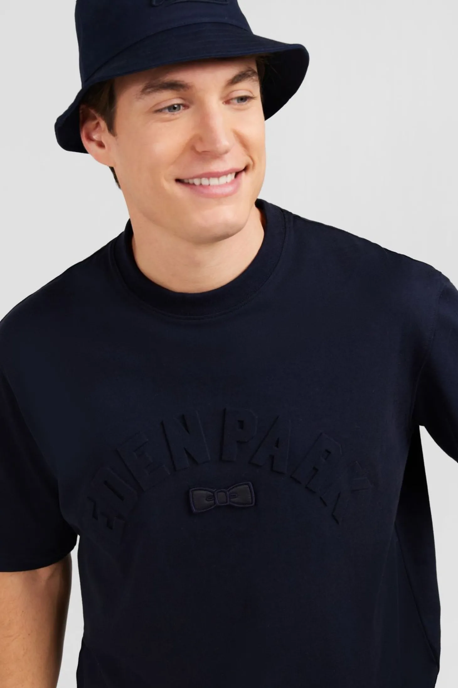 T-Shirt Bleu Fonce Embosse Eden Park