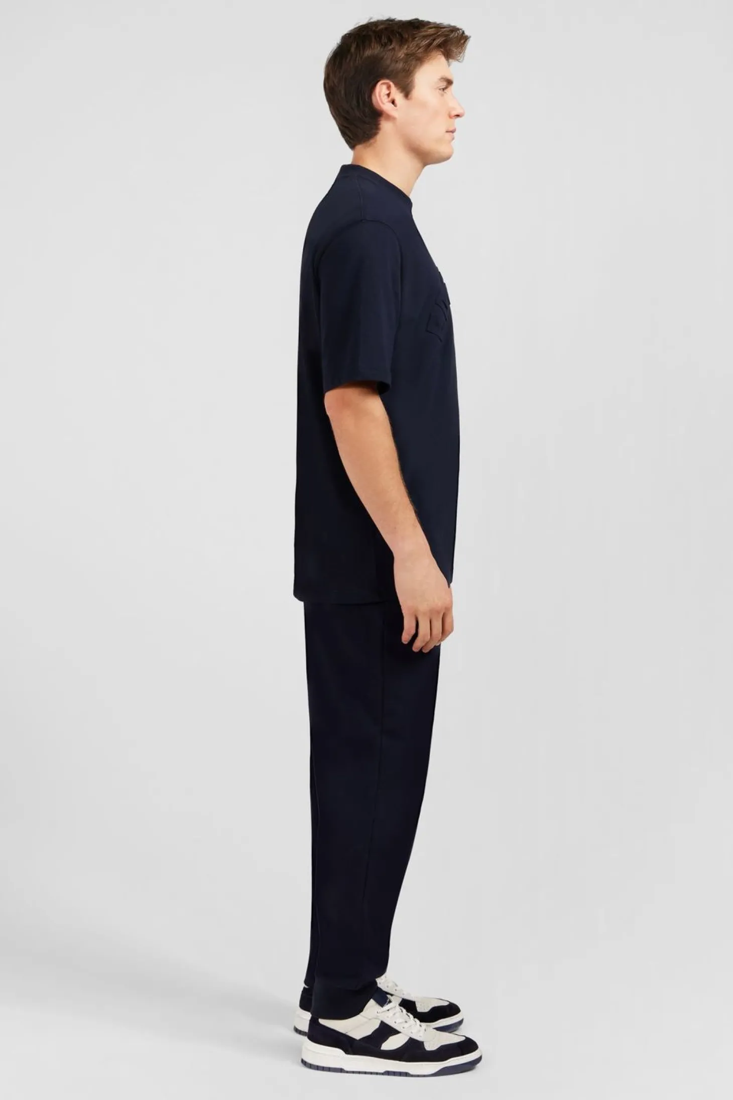 T-Shirt Bleu Fonce Embosse Eden Park